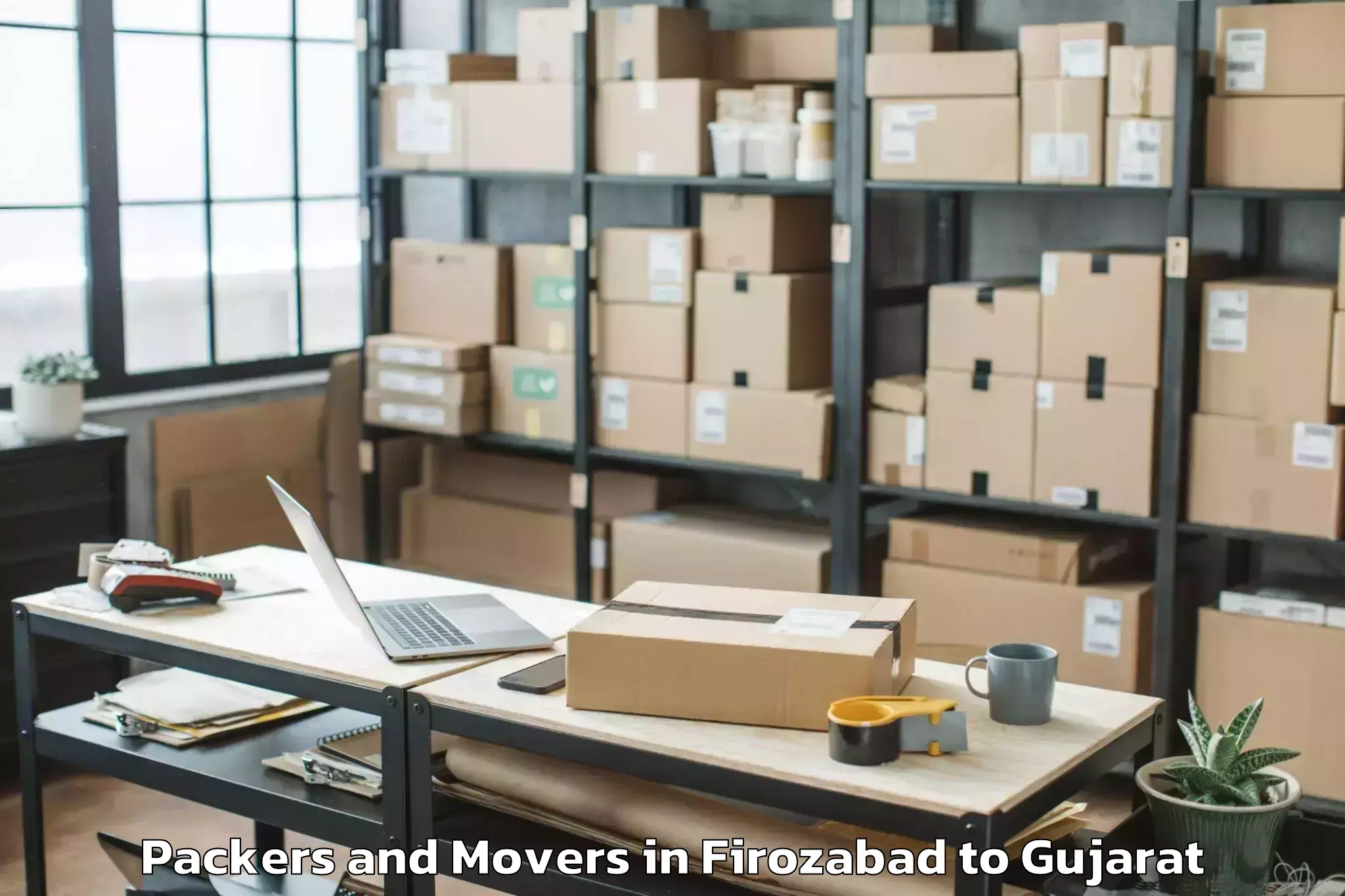 Reliable Firozabad to Mendarda Packers And Movers